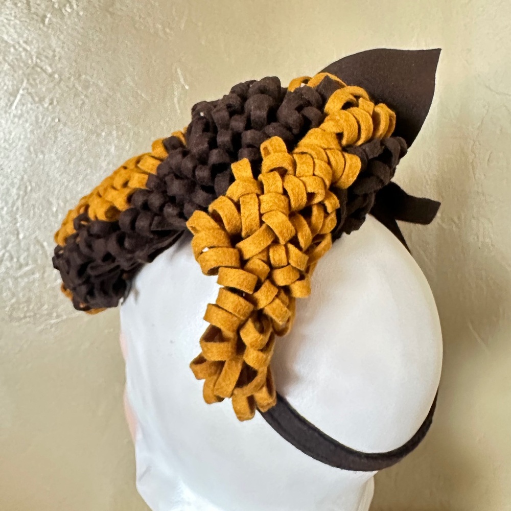 RARE 1930's BROWN/GOLD FELT TILT HAT - Picture 7 of 13
